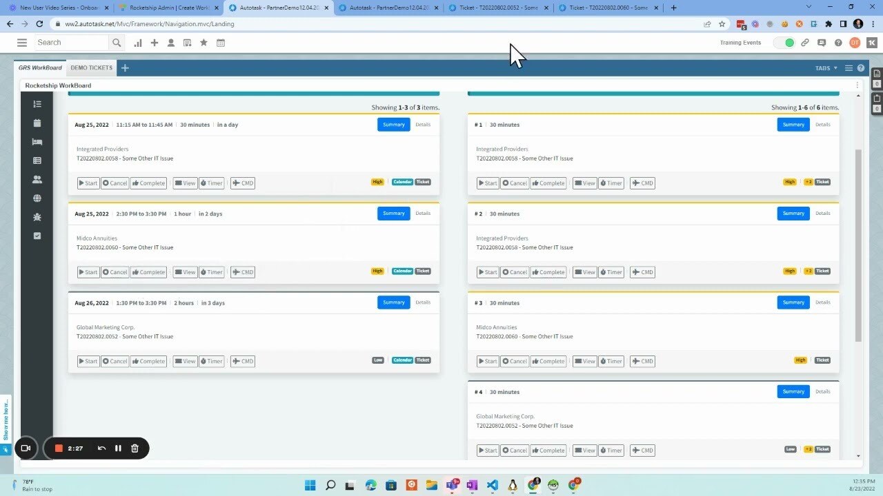 Booking Appointments inside Tickets