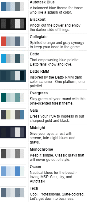 Autotask Themes options