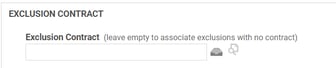 Screenshot of Autotask Contract Exclusions field to set a destination contract